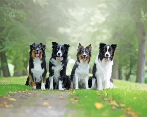 4 Friends Dogs Diamond Paintings