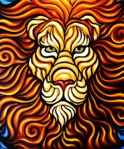 Abstract Lion Head Diamond Paintings