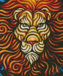 Abstract Lion Head Diamond Paintings