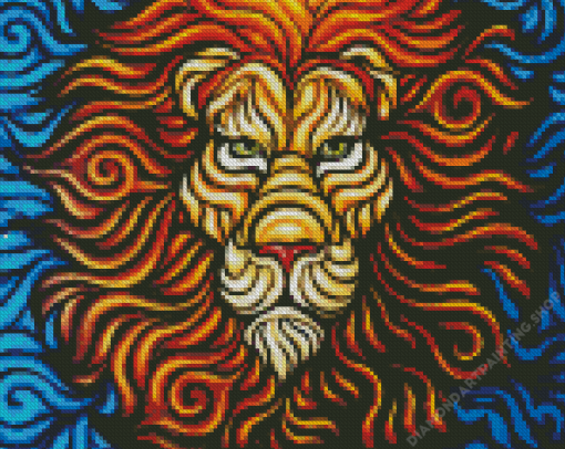 Abstract Lion Head Diamond Paintings