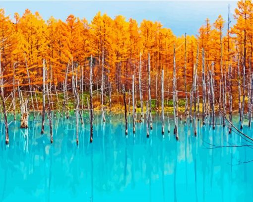 Blue Pond Hokkaido Diamond Paintings