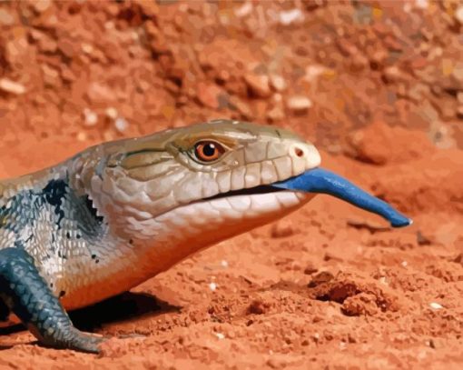 Blue Tongued Lizard Diamond Paintings