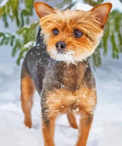 Chorkie In Snow Diamond Paintings