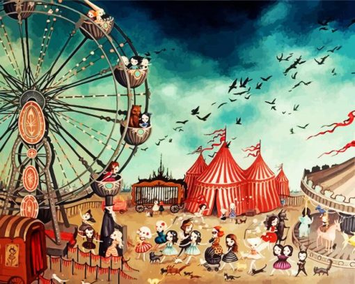 Circus Ferris Wheel Diamond Paintings