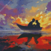 Couple On Boat Diamond Paintings