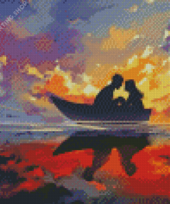 Couple On Boat Diamond Paintings