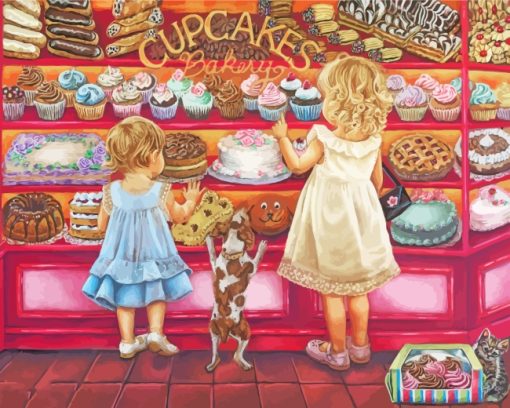 Cupcakes Bakery Diamond Paintings