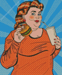 Fat Lady Drinking Diamond Paintings