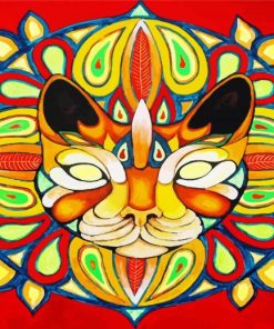 Ginger Mandala Cat Diamond Paintings