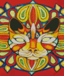 Ginger Mandala Cat Diamond Paintings