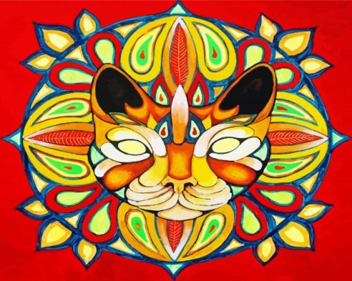 Ginger Mandala Cat Diamond Paintings