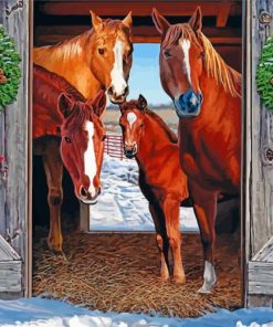 Horses And Colt Diamond Paintings