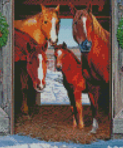 Horses And Colt Diamond Paintings