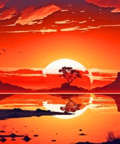 Orange Sunset Diamond Paintings