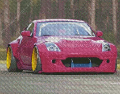 Pink Nissan 350z Diamond Paintings