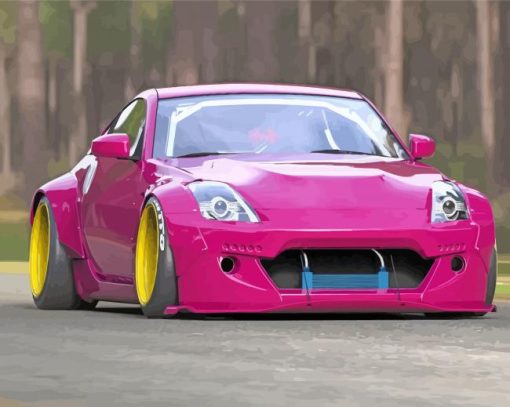 Pink Nissan 350z Diamond Paintings