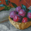 Plums Fruit Basket Diamond Paintings