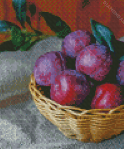 Plums Fruit Basket Diamond Paintings