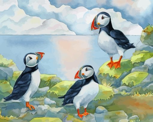 Puffin Birds Diamond Paintings