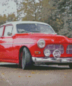 Red Old Volvo Diamond Paintings