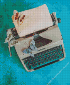 Typewriter And Butterflies Diamond Paintings