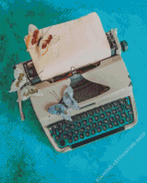 Typewriter And Butterflies Diamond Paintings