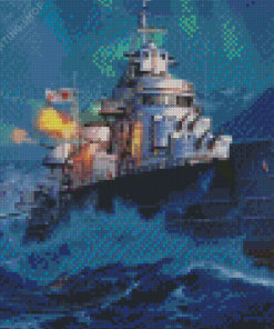 Warship Battle Diamond Paintings