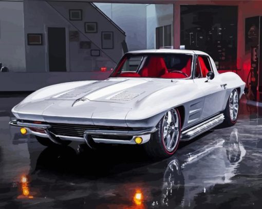 Split Window Corvette Diamond Paintings