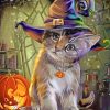 Witch Cat Halloween Diamond Paintings