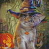 Witch Cat Halloween Diamond Paintings