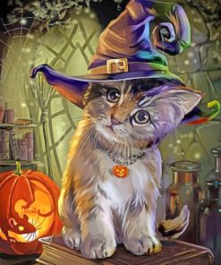 Witch Cat Halloween Diamond Paintings