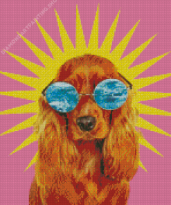 Dog With Glasses Diamond Paintings