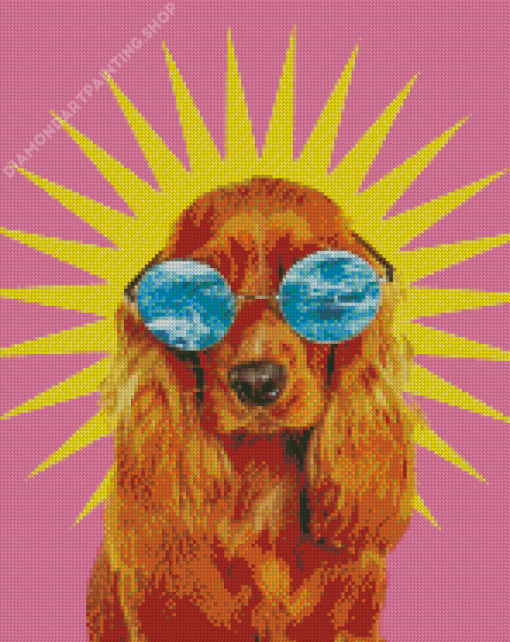 Dog With Glasses Diamond Paintings