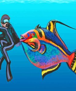 Diving With Triggerfish Diamond Paintings