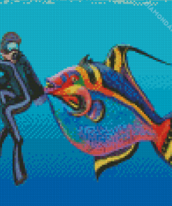 Diving With Triggerfish Diamond Paintings