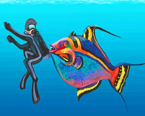 Diving With Triggerfish Diamond Paintings