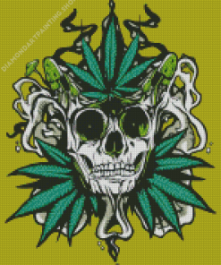 Eaves Weed Skull Diamond Paintings