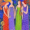 Four Female Friends Diamond Paintings