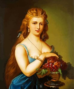 Lady With Grapes Diamond Paintings