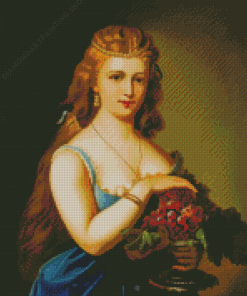 Lady With Grapes Diamond Paintings