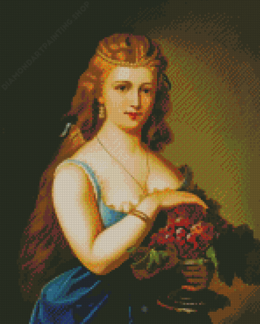 Lady With Grapes Diamond Paintings