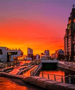 Liverpool City Sunset Diamond Paintings