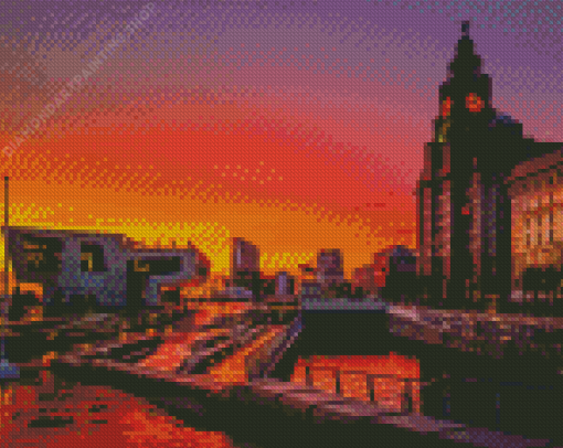 Liverpool City Sunset Diamond Paintings