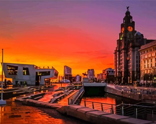 Liverpool City Sunset Diamond Paintings