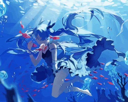 Miku Sea Girl Diamond Paintings