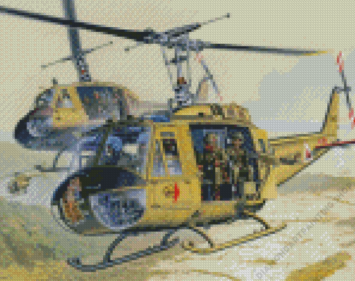 Military Huey Helicopters Diamond Paintings