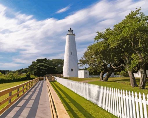 Ocracoke Lighthouse Diamond Paintings