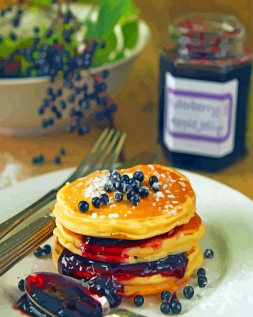 Pancake With Elderberry Diamond Paintings