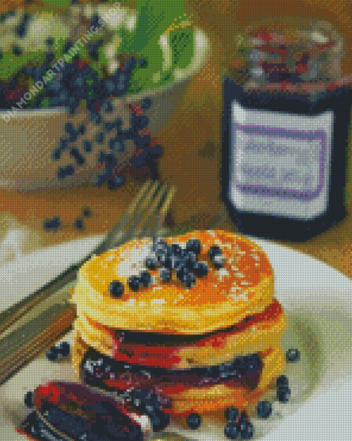 Pancake With Elderberry Diamond Paintings