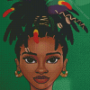 Woman With Locs Diamond Paintings